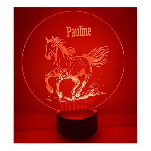 Veilleuse lampe cheval, laser avec télécommande 9 couleurs en 1, personnalisable