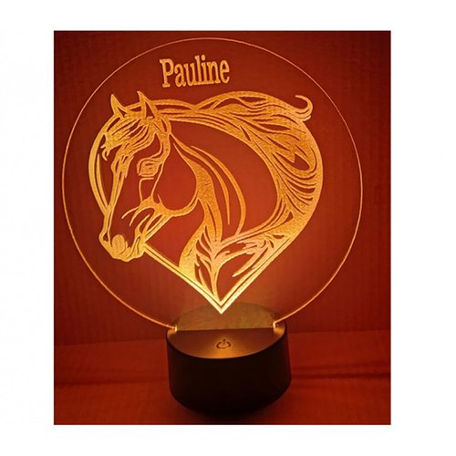 Veilleuse lampe cheval, laser avec télécommande 9 couleurs en 1, personnalisable