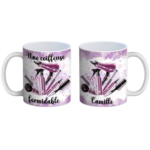 Mug coiffeuse personnalisable, cadeau coiffeuse formidable, a personnalisé avec prénom