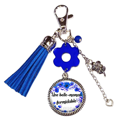 Porte clés belle maman, porte clés bleu