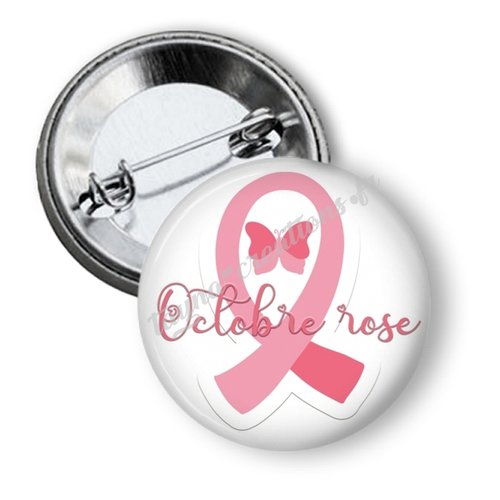 Badge octobre rose 50 mm