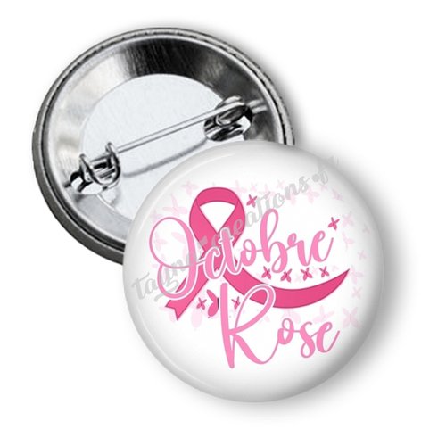 Badge octobre rose 50 mm