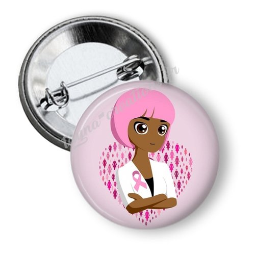 Badge octobre rose 50 mm