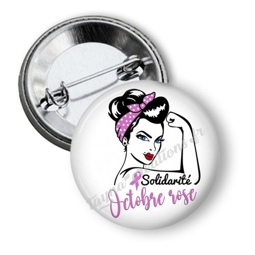 Badge octobre rose 50 mm