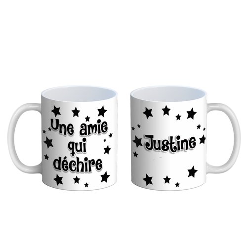 Mug amie, une amie qui déchire, votre prénom, , mug personnalisable