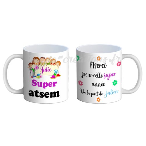 Mug super atsem, mug personnalisable avec prénom