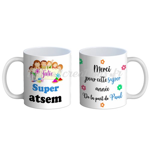 Mug super atsem, mug personnalisable avec prénom