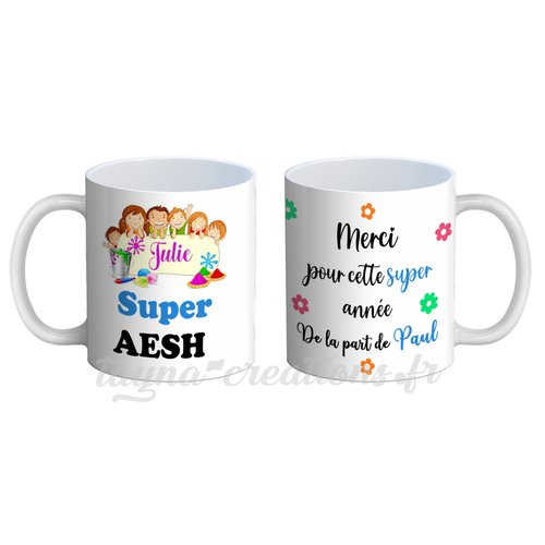 Mug super aesh, mug personnalisable avec prénom