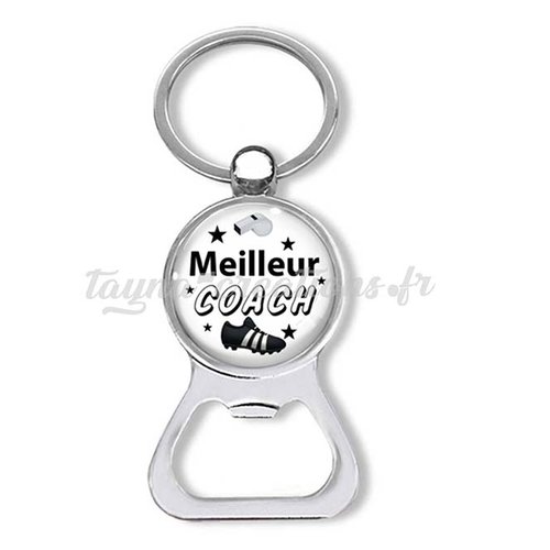 Porte clés meilleur coach, idée cadeau coach de foot, décapsuleur cadeau sport