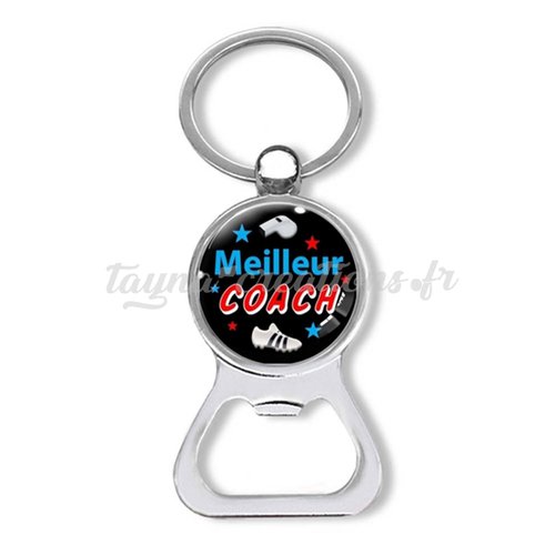 Porte clés meilleur coach, idée cadeau coach de foot, décapsuleur cadeau sport