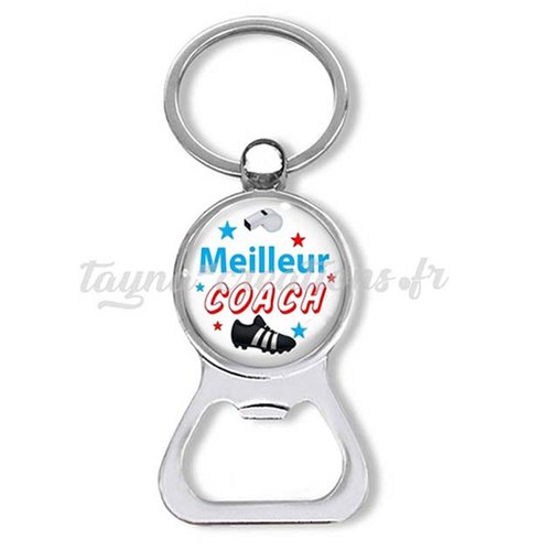 Porte clés meilleur coach, idée cadeau coach de foot, décapsuleur cadeau sport