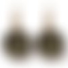 Boucle d’oreilles feuille, dormeuse bronze les feuilles