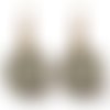 Boucle d’oreilles feuille, dormeuse bronze les feuilles