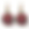 Boucle d’oreilles nœud cerise vintage, dormeuse nœud cerise