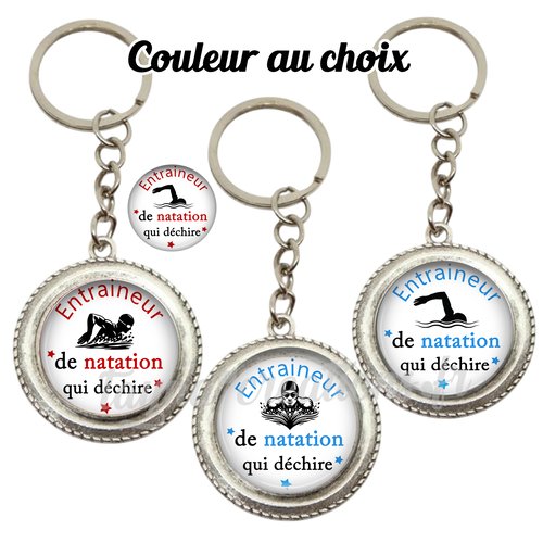 Porte clés entraineur de natation, modèle au choix