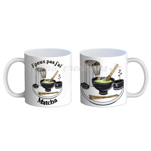 Mug j'peux pas j'ai matcha, cadeau pour les amoureux du matcha