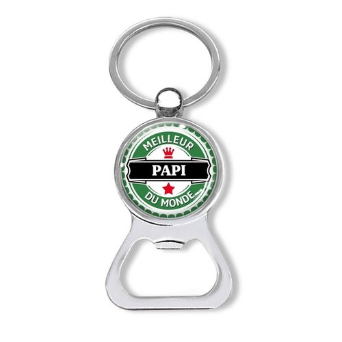 Porte clés le meilleur papi du monde, décapsuleur cadeau fête des papys