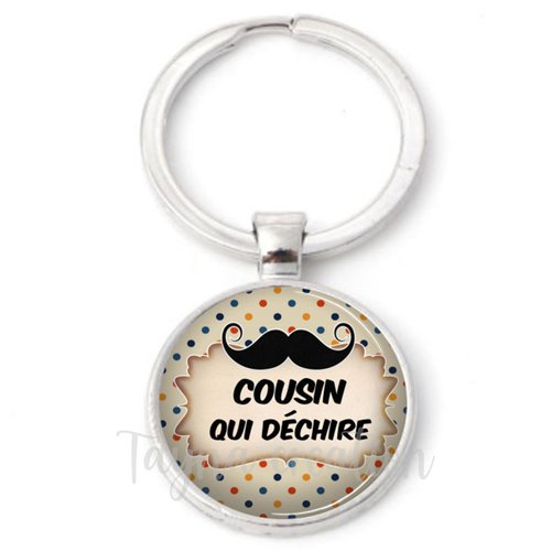 Porte-clés cousin qui déchire, cadeau pour homme