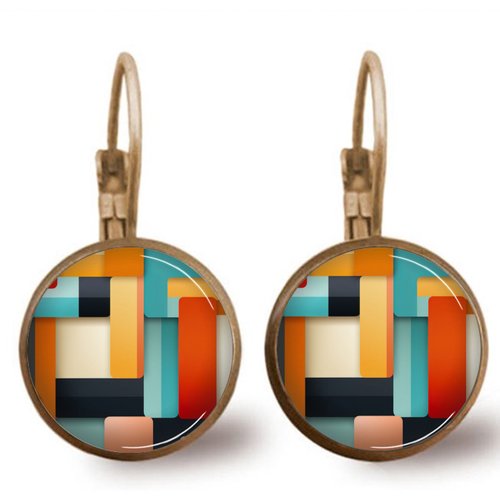 Boucles d’oreilles motif abstrait