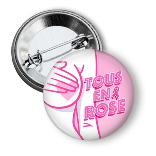 Badge octobre rose 50 mm