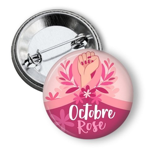 Badge octobre rose 50 mm
