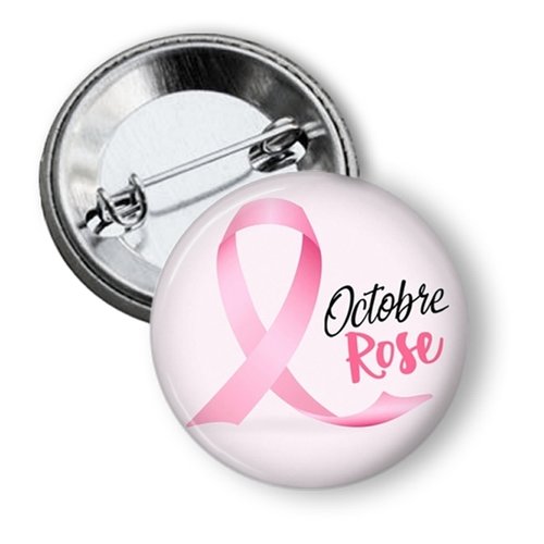 Badge octobre rose 50 mm