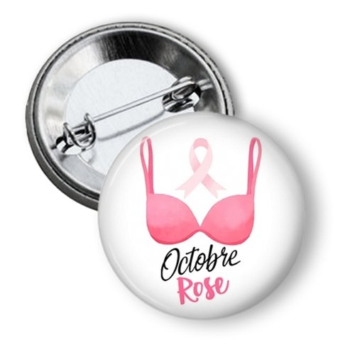 Badge octobre rose 50 mm