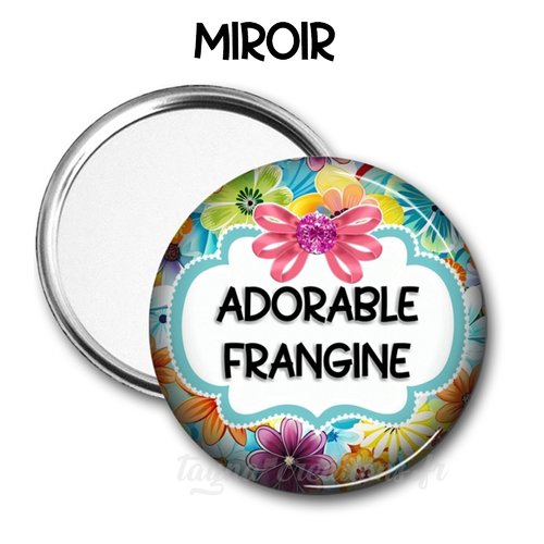 Miroir de poche – adorable frangine, deux tailles disponibles