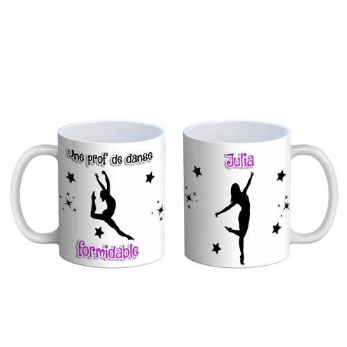 Mug prof de danse personnalisable, mug une prof de danse formidable