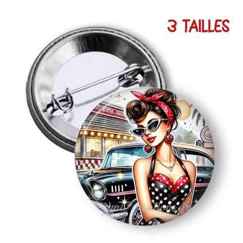 Badge pin up, 3 tailles