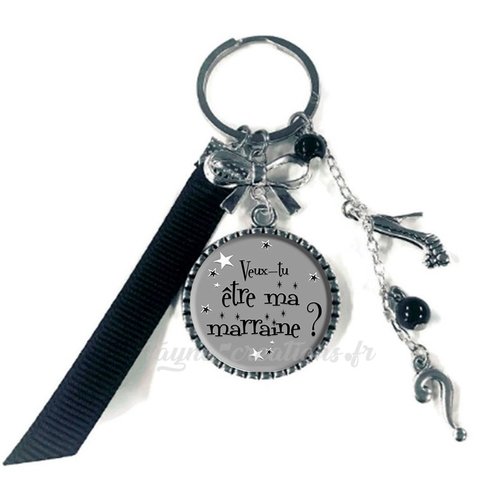 Porte-clés marraine, "veux-tu être ma marraine ?