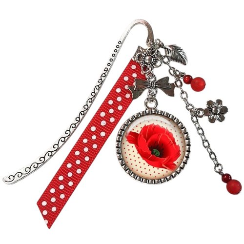 Marque pages coquelicot, cadeau idéal pour les amateurs de lecture
