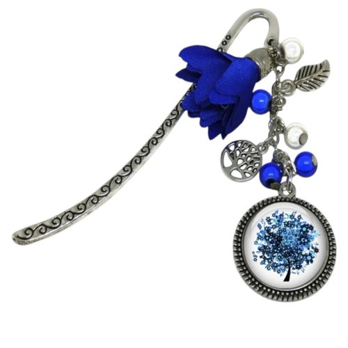 Marque pages arbre de vie bleu, cadeau marque pages pour livre