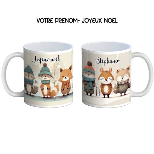 Votre prénom, joyeux noël, mug personnalisable