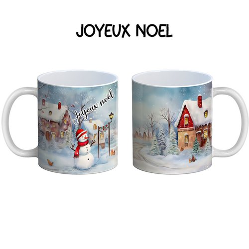 Mug joyeux noël, mug bonhomme de neige