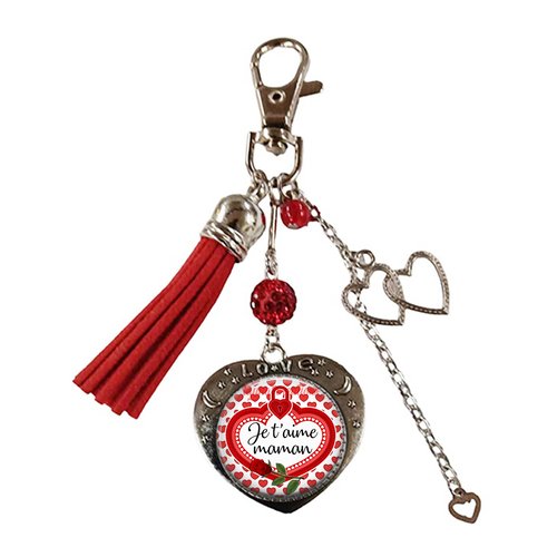 Porte clé maman, bijou de sac je t'aime maman, cadeau fête des mères