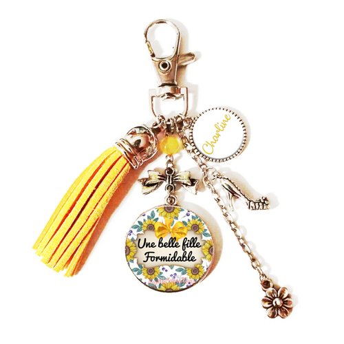 Votre prénom, porte-clés belle-fille formidable , cadeau personnalisé