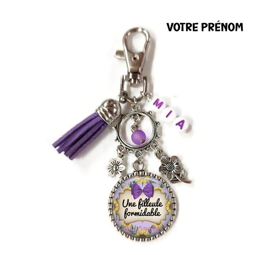 Votre prénom, porte clés une filleule formidable, porte clés personnalisable