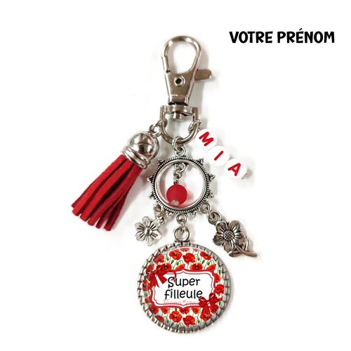 Votre prénom, porte clés super filleule, porte clés personnalisable