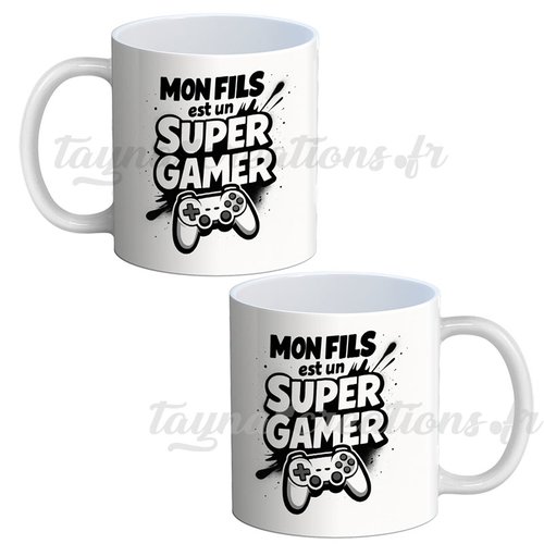 Mug fils– cadeau mug mon fils est un super gamer