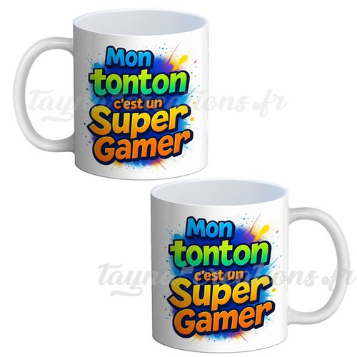 Mug tonton– cadeau mug mon tonton c'est un super gamer