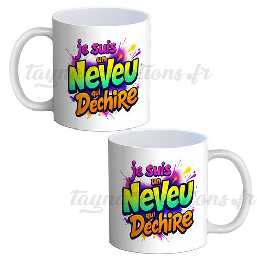 Mug neveu– cadeau mug je suis un neveu qui déchire
