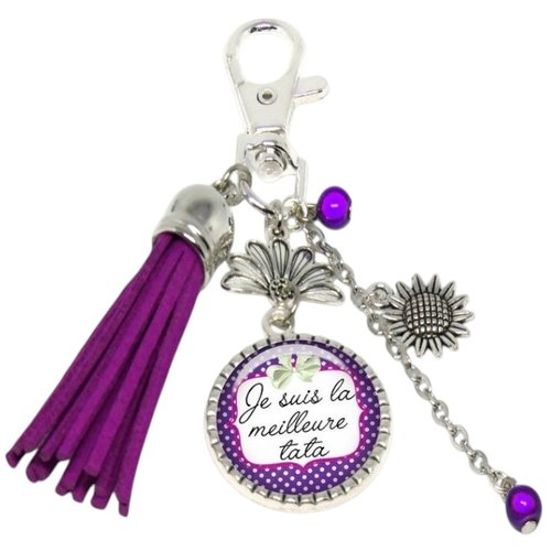 Porte-clés je suis la meilleure tata, bijou de sac tata