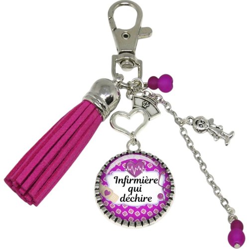 Porte-clés infirmière, bijou de sac infirmière qui déchire