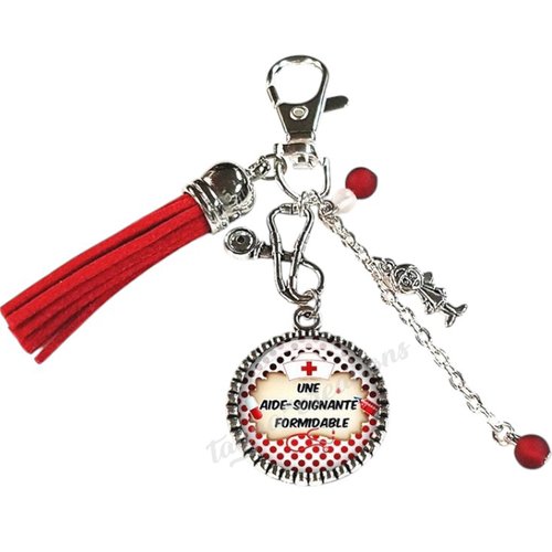 Porte-clés aide soignante formidable, bijou de sac aide soignante