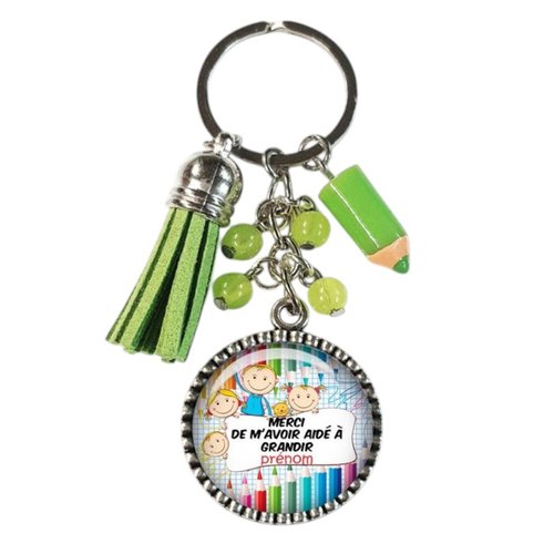 Porte-clés merci de m'avoir aidé à grandir, cadeau fin d'année scolaire