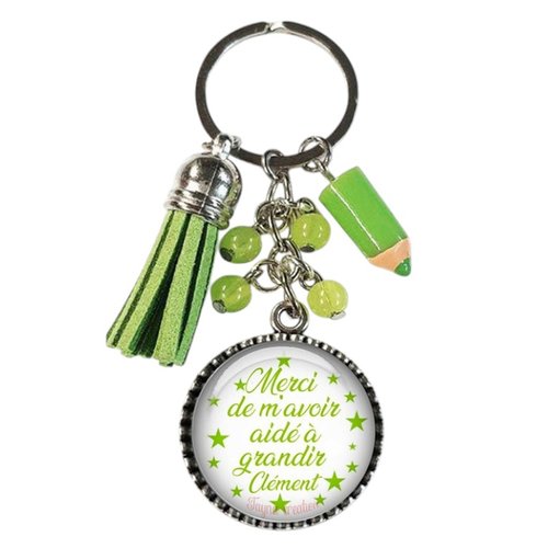 Porte-clés merci de m'avoir aidé à grandir, cadeau fin d'année scolaire