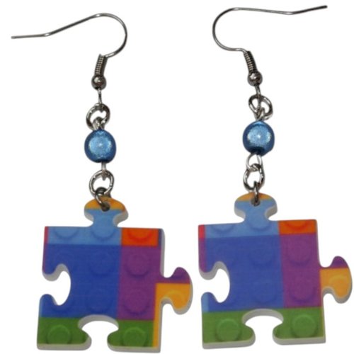 Boucle d'oreille puzzle, boucle d'oreille légère