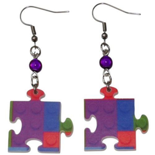 Boucle d'oreille puzzle, boucle d'oreille légère
