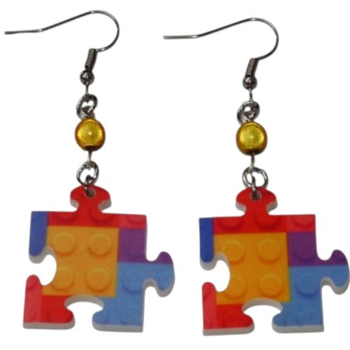 Boucle d'oreille puzzle, boucle d'oreille légère